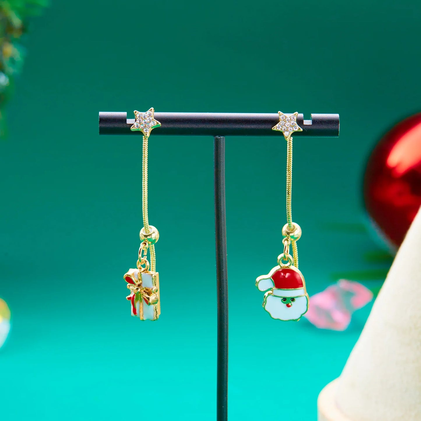 festive Christmas Charm Earrings- Celebrate in style!"