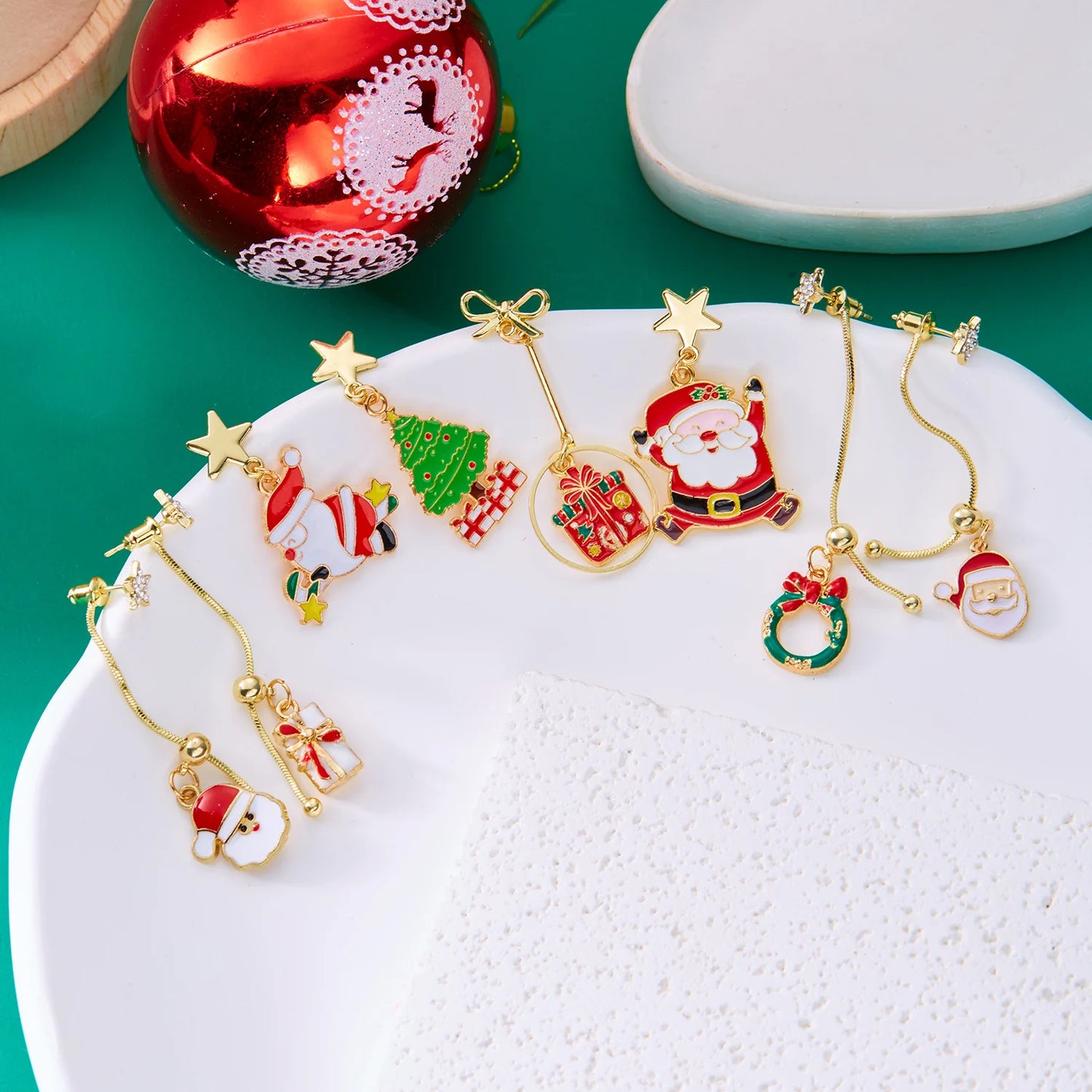 festive Christmas Charm Earrings- Celebrate in style!"