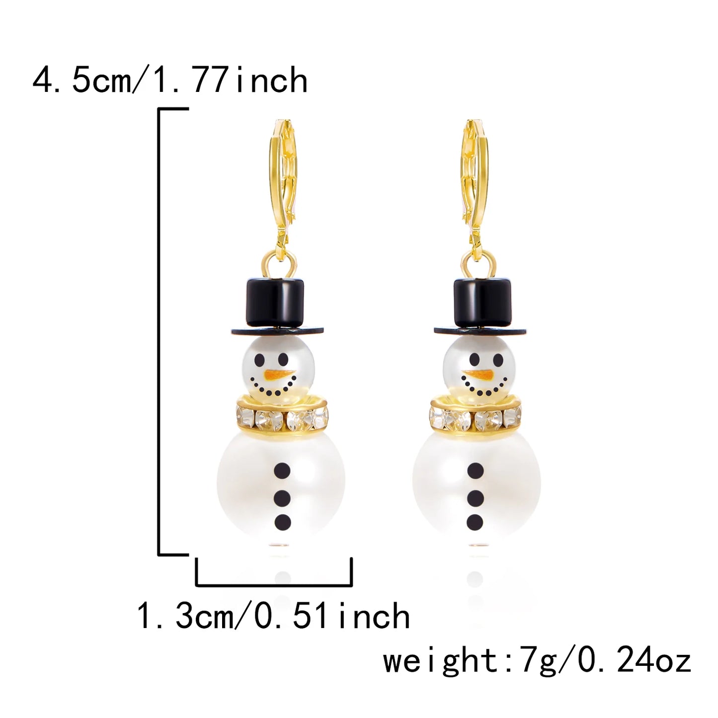 Fashion Christmas Snowman Snowflake Stud Earrings For Women Pearl Crystal Dangle Piecring Cute Xmas Ear Jewelry New Year Gift